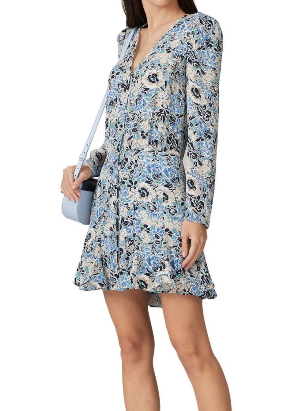 Veronica Beard RIGGINS DRESS Multi Patterned Blue Silk 8